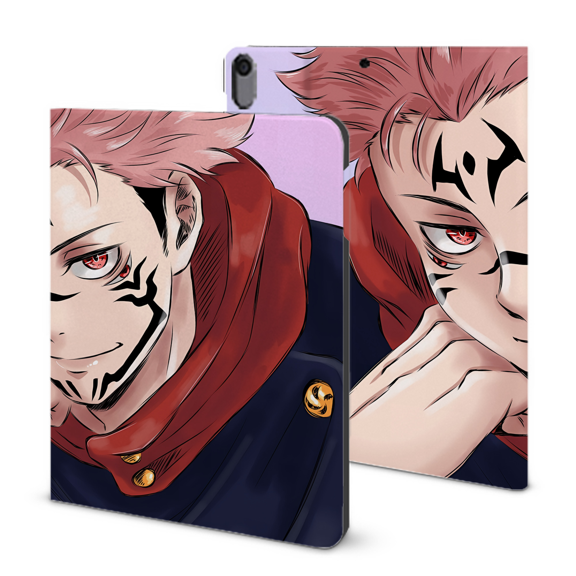 （画像用） 呪術廻戦 Jujutsu Kaisen IPad ケース ブック型 PUレザー TPU 耐衝撃 軽量 薄型 ペン収納なし 全面保護 IPad 各モデル対応
